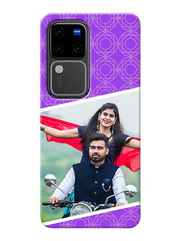 Custom Vivo V30 Pro 5G mobile back covers online: violet Pattern Design