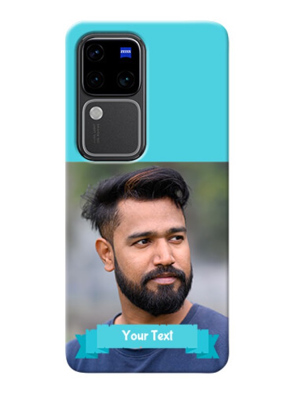 Custom Vivo V30 Pro 5G Personalized Mobile Covers: Simple Blue Color Design