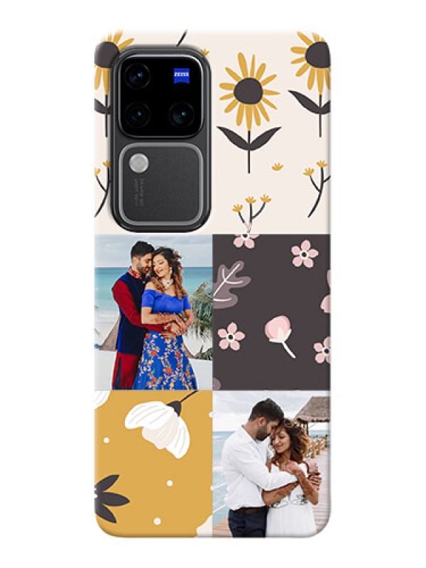 Custom Vivo V30 Pro 5G phone cases online: 3 Images with Floral Design