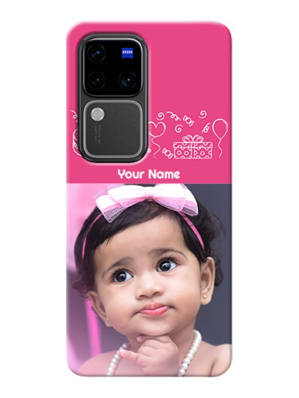 Custom Vivo V30 Pro 5G Custom Mobile Cover with Birthday Line Art Design