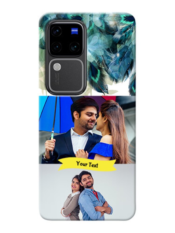Custom Vivo V30 Pro 5G Phone Cases: Image with Boho Peacock Feather Design