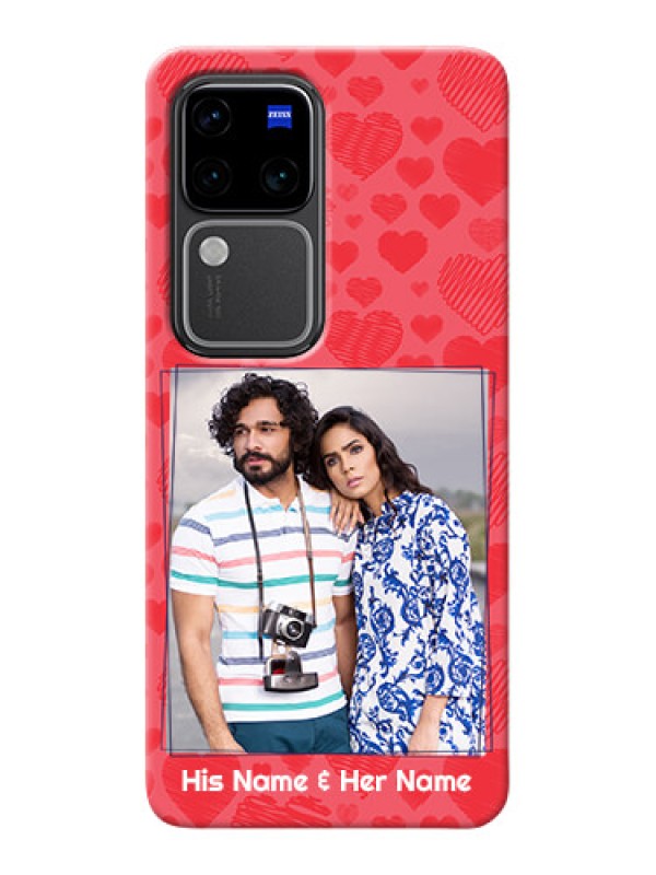 Custom Vivo V30 Pro 5G Mobile Back Covers: with Red Heart Symbols Design