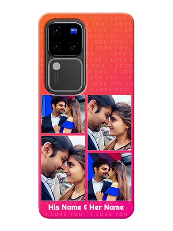 Custom Vivo V30 Pro 5G custom back covers: I Love You Pink Design