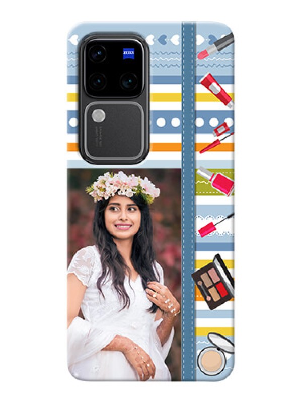 Custom Vivo V30 Pro 5G Personalized Mobile Cases: Makeup Icons Design