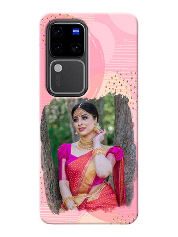 Custom Vivo V30 Pro 5G Phone Covers for Girls: Gold Glitter Splash Design