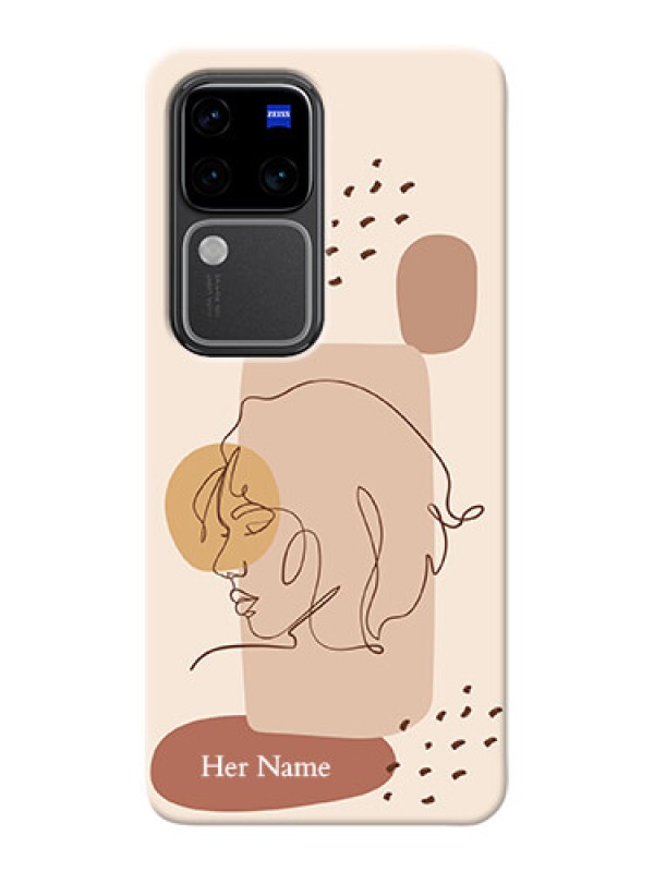 Custom Vivo V30 Pro 5G Photo Printing on Case with Calm Woman line art Design