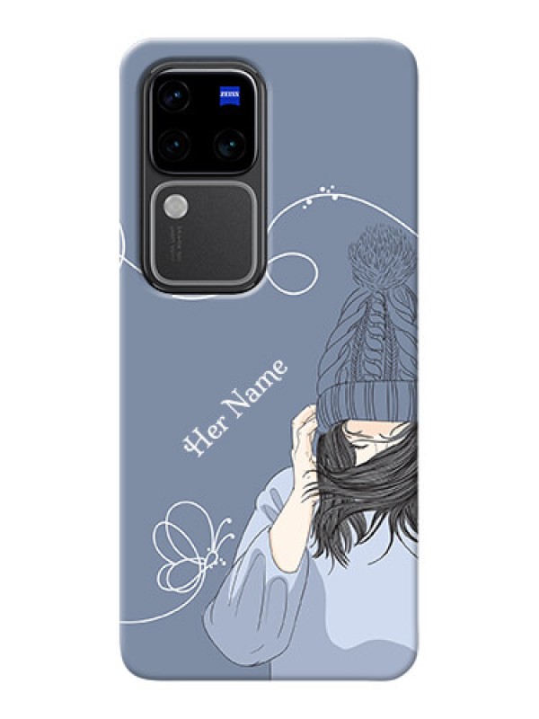 Custom Vivo V30 Pro 5G Custom Mobile Case with Girl in winter outfit Design