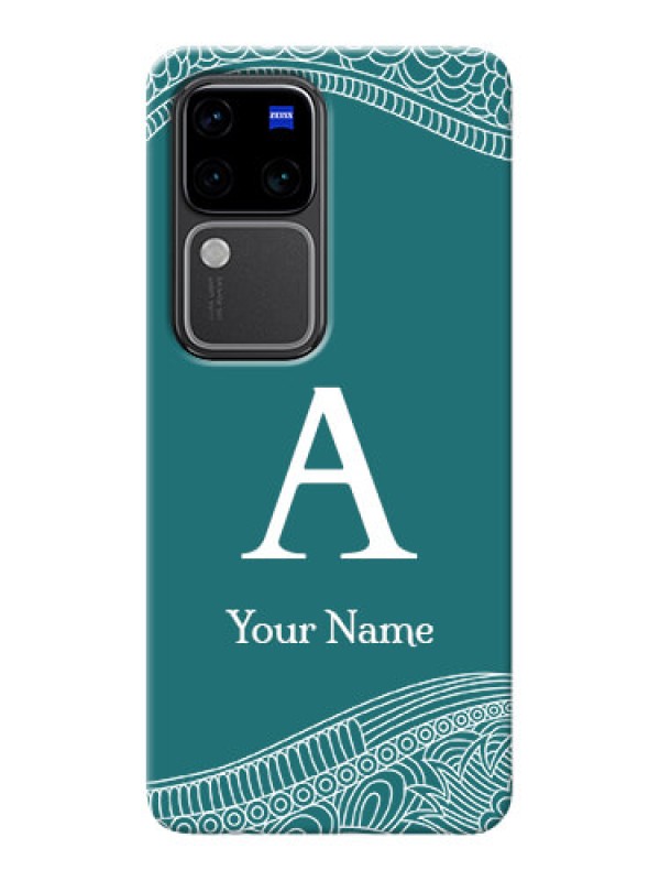 Custom Vivo V30 Pro 5G Personalized Phone Case with line art pattern with custom name Design