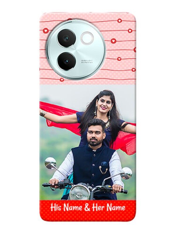 Custom Vivo V30E 5G Custom Phone Cases: Red Pattern Case Design