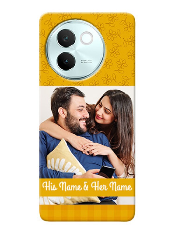 Custom Vivo V30E 5G mobile phone covers: Yellow Floral Design