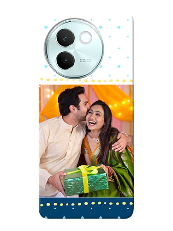 Custom Vivo V30E 5G Phone Covers: White and Blue Abstract Design