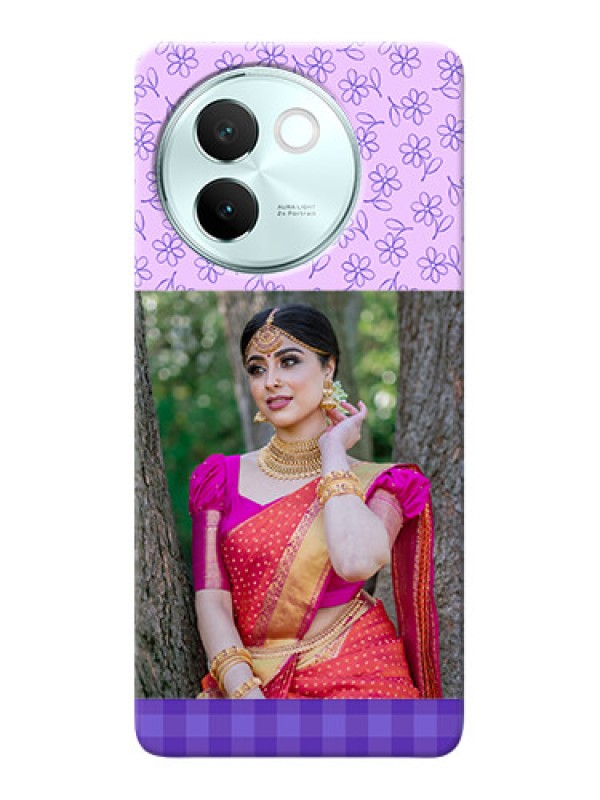 Custom Vivo V30E 5G Mobile Cases: Purple Floral Design