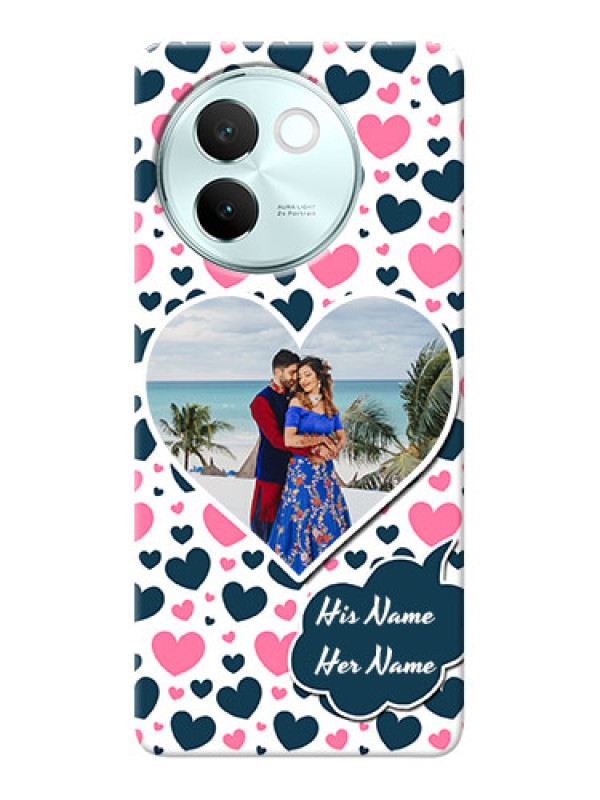Custom Vivo V30E 5G Mobile Covers Online: Pink And Blue Heart Design