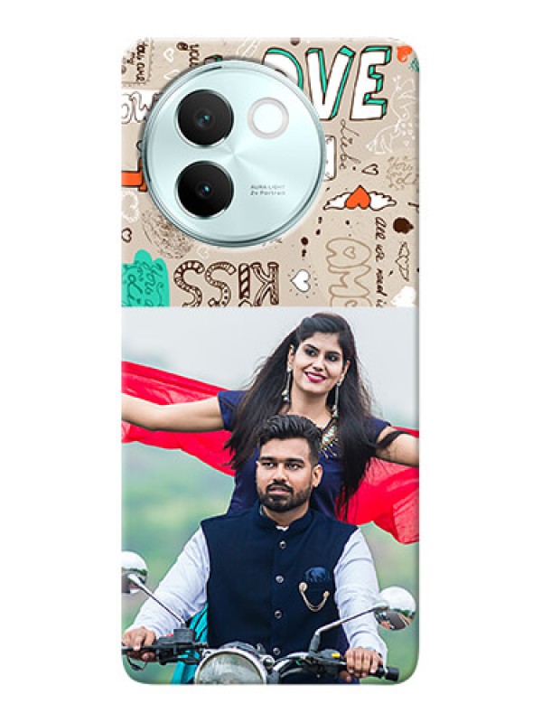 Custom Vivo V30E 5G Personalised mobile covers: Love Doodle Pattern