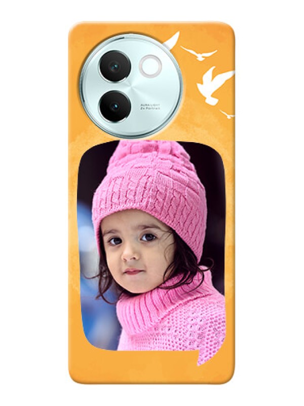 Custom Vivo V30E 5G Phone Covers: Water Color Design with Bird Icons