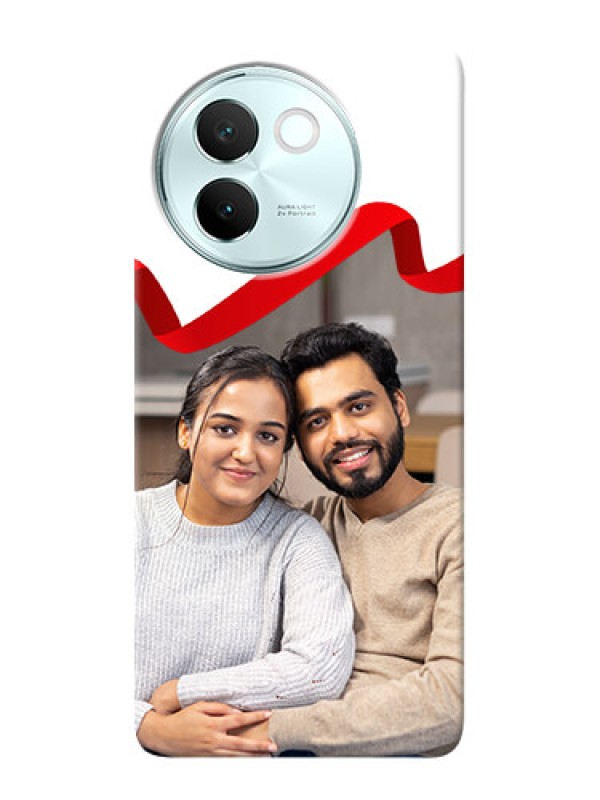 Custom Vivo V30E 5G custom phone cases: Red Ribbon Frame Design