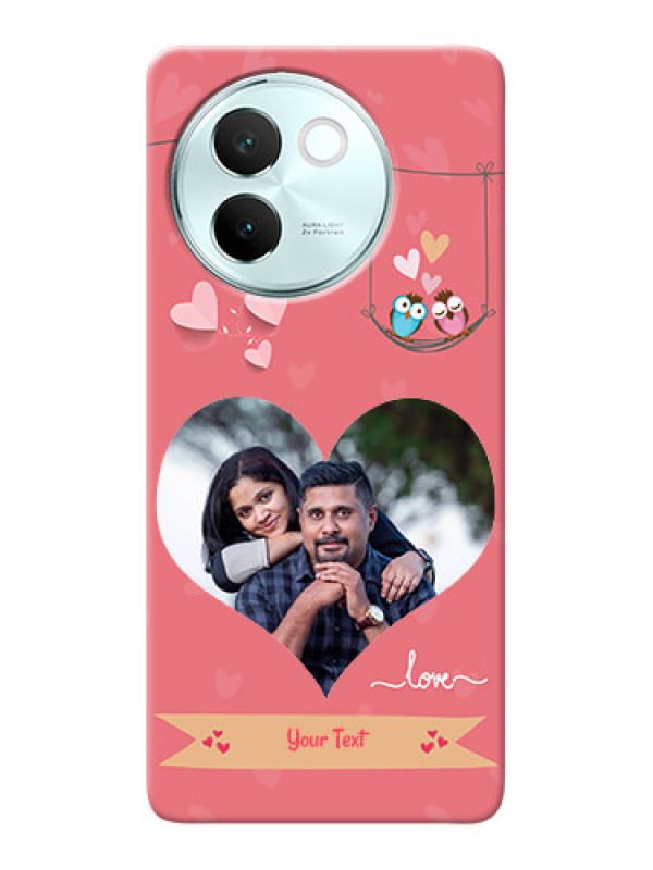 Custom Vivo V30E 5G custom phone covers: Peach Color Love Design