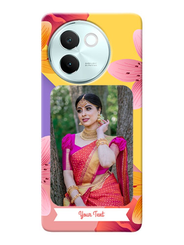 Custom Vivo V30E 5G Mobile Covers: 3 Image With Vintage Floral Design