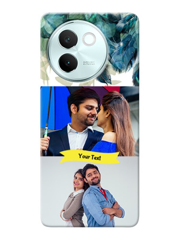 Custom Vivo V30E 5G Phone Cases: Image with Boho Peacock Feather Design