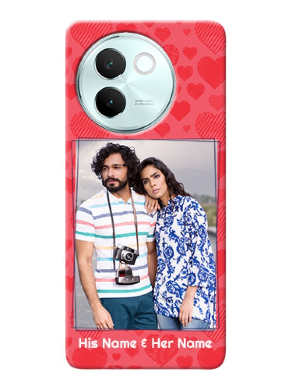 Custom Vivo V30E 5G Mobile Back Covers: with Red Heart Symbols Design