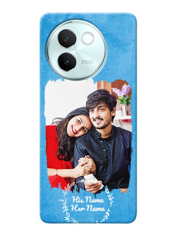 Custom Vivo V30E 5G custom mobile cases: Blue Color Vintage Design