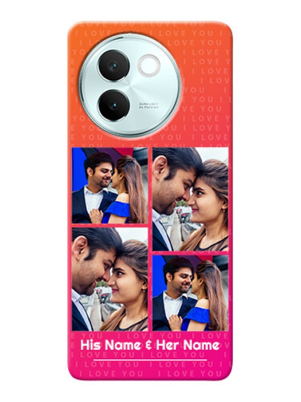 Custom Vivo V30E 5G custom back covers: I Love You Pink Design