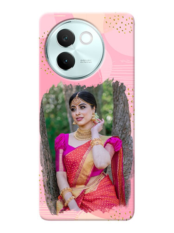 Custom Vivo V30E 5G Phone Covers for Girls: Gold Glitter Splash Design