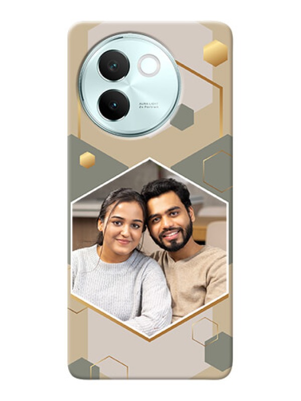 Custom Vivo V30E 5G Photo Printing on Case with Stylish Hexagon Pattern Design
