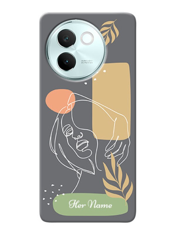 Custom Vivo V30E 5G Custom Phone Case with Gazing Woman line art Design