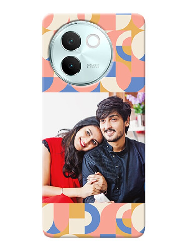 Custom Vivo V30E 5G Photo Printing on Case with Semicircle Maze Pattern Design