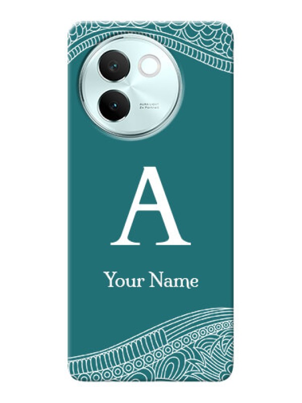 Custom Vivo V30E 5G Personalized Phone Case with line art pattern with custom name Design