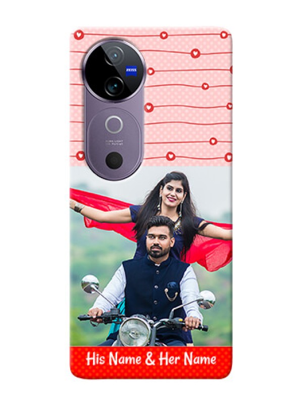 Custom Vivo V40 5G Custom Phone Cases: Red Pattern Case Design