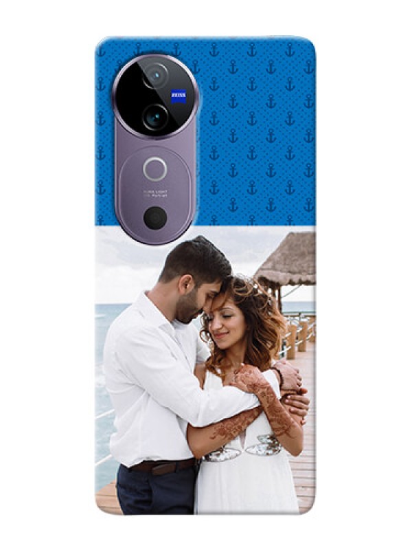 Custom Vivo V40 5G Mobile Phone Covers: Blue Anchors Design