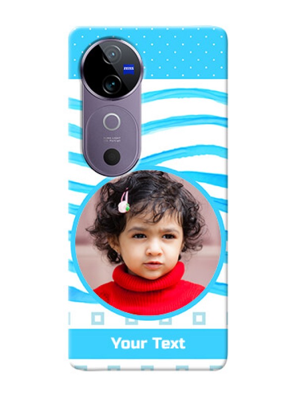 Custom Vivo V40 5G phone back covers: Simple Blue Case Design