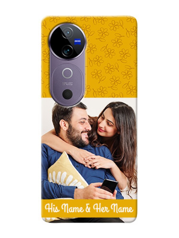 Custom Vivo V40 5G mobile phone covers: Yellow Floral Design