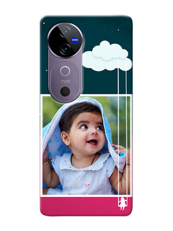 Custom Vivo V40 5G custom phone covers: Cute Girl with Cloud Design