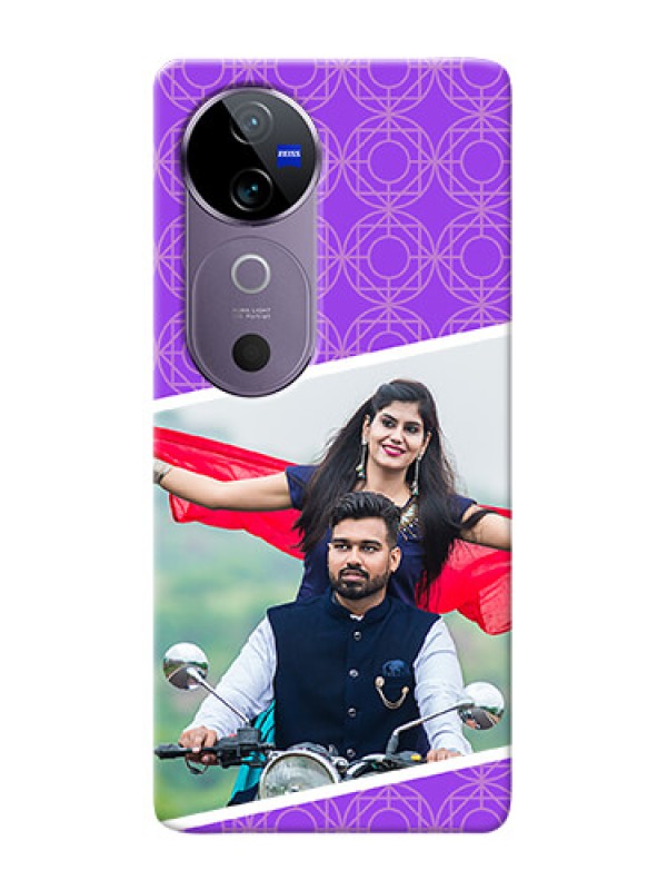 Custom Vivo V40 5G mobile back covers online: violet Pattern Design