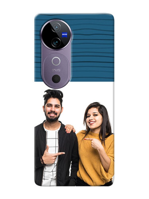 Custom Vivo V40 5G Custom Phone Cases: Blue Pattern Cover Design