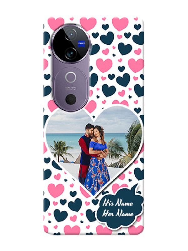 Custom Vivo V40 5G Mobile Covers Online: Pink And Blue Heart Design