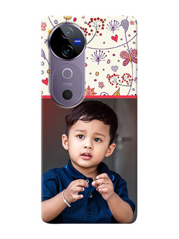 Custom Vivo V40 5G phone back covers: Premium Floral Design