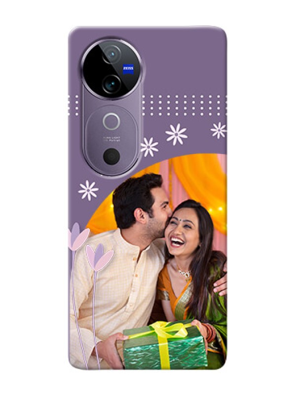 Custom Vivo V40 5G Phone covers for girls: lavender flowers design