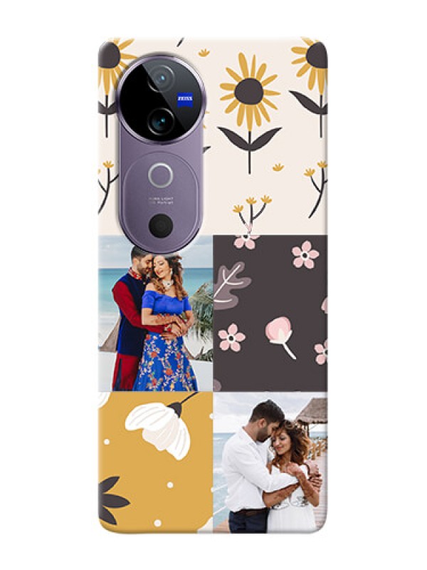 Custom Vivo V40 5G phone cases online: 3 Images with Floral Design
