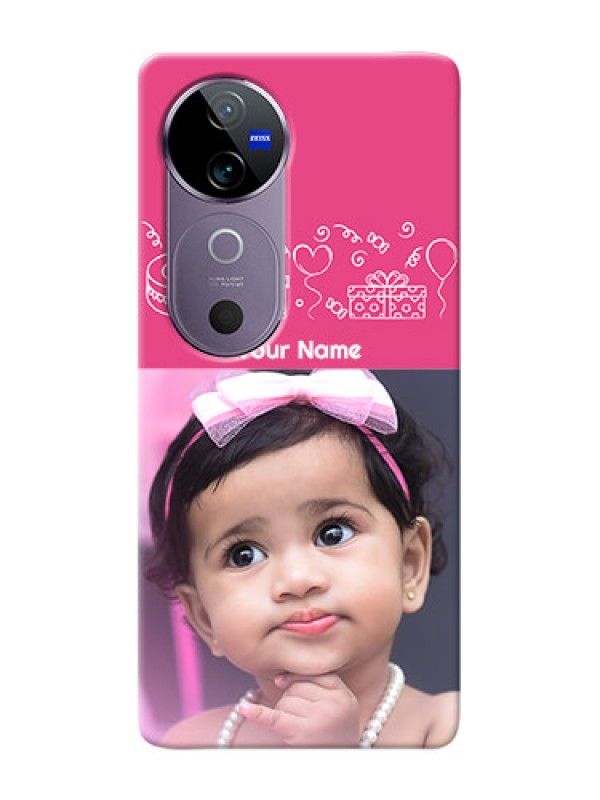 Custom Vivo V40 5G Custom Mobile Cover with Birthday Line Art Design