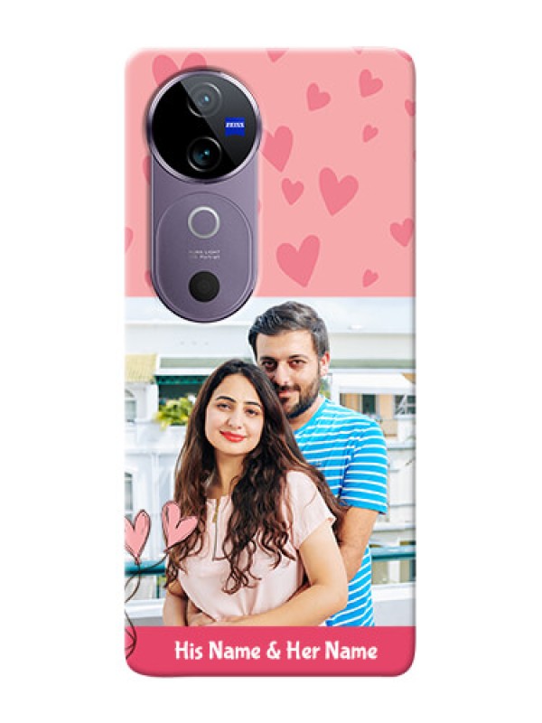 Custom Vivo V40 5G phone back covers: Love Design Peach Color