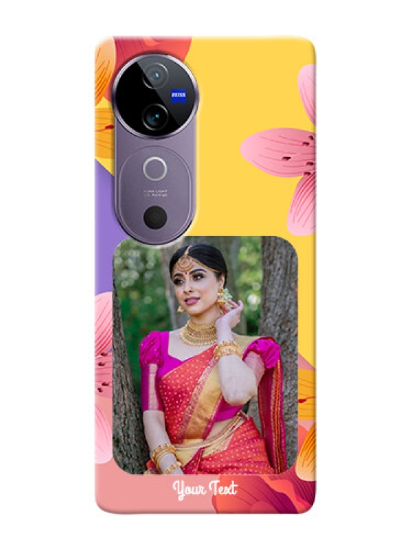Custom Vivo V40 5G Mobile Covers: 3 Image With Vintage Floral Design