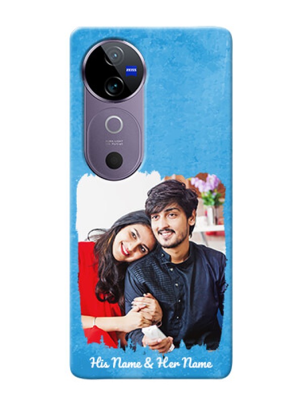 Custom Vivo V40 5G custom mobile cases: Blue Color Vintage Design