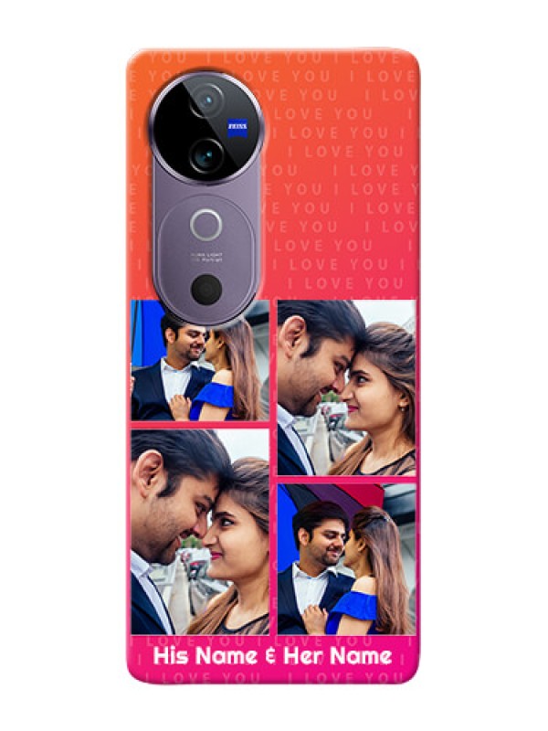 Custom Vivo V40 5G custom back covers: I Love You Pink Design