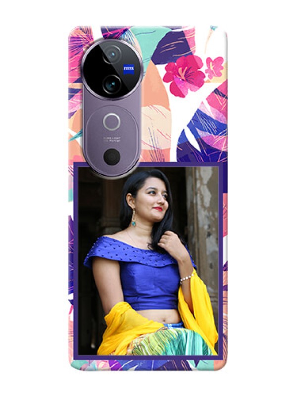 Custom Vivo V40 5G Personalised Phone Cases: Abstract Floral Design