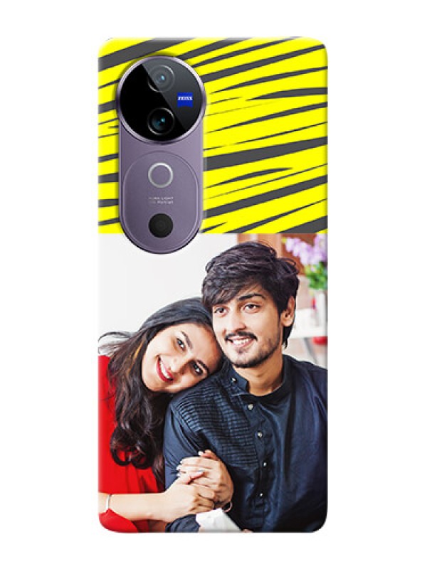 Custom Vivo V40 5G Personalised mobile covers: Yellow Abstract Design