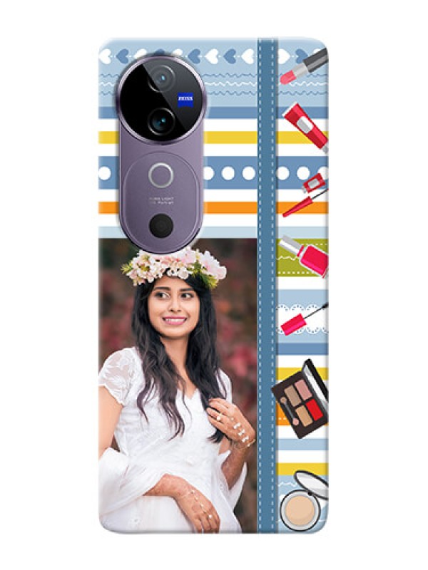 Custom Vivo V40 5G Personalized Mobile Cases: Makeup Icons Design